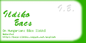 ildiko bacs business card